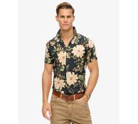 Superdry Mens Open Collar Printed Linen Shirt