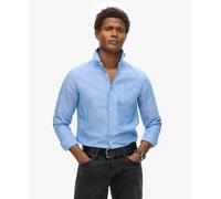 Superdry Studios Linen Bd Long Sleeve Shirt Blue 2XL Men