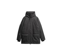 Superdry Men's Padded City Tweed Parka, Grey Herringbone, XXL