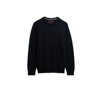 Superdry Men's Preppy Cotton Jumper Pullover Sweater, Navy, M