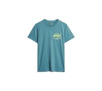 Superdry Men's Printed T-Shirt, Hydro Blue, XL