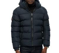 Superdry Men's Hooded Sports Puffer Jacket, Blue