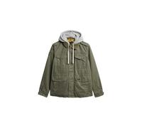 Superdry Men's Rookie Field Jacket with Hood, Pale Olive Green, L