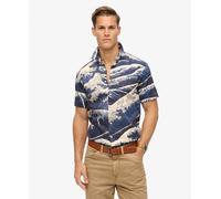 Superdry Vintage Hawaiian Short Sleeve Shirt Blue M Men