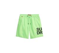 Superdry Men's Sportswear 17" Logo Swim Shorts, neon green, M