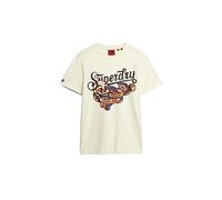 Superdry Men's Tattoo Script Graphic T Shirt, White, XL