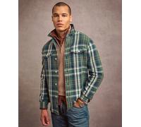 Superdry Merchant Heavy Checked Long Sleeve Shirt Green M Men