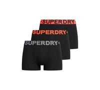 Superdry Mens Trunk Triple Pack Boxer Shorts - Black/Orange - S