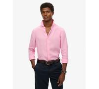 Superdry Vacation Linen Long Sleeve Shirt Pink L Men