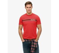 Superdry Venue Logo Stripe Relaxed Short Sleeve T-shirt Red M Men