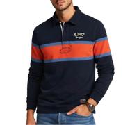 Superdry Men's Vintage Athletic Rugby T-Shirt, Navy Chest Band Stripe, XXL