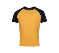 Superdry Men's Vintage Baseball TEE T-Shirt, Ochre Marl/Eclipse Navy, Large