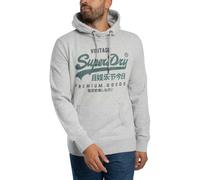 Superdry Men's Vintage Duo Classic Pullover Hoodie, Grey