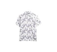 Superdry Mens Vintage Hawaiian Shirt Button Down Shirt, Optic Blossom, Medium