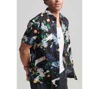 Superdry Mens Vintage Hawaiian Short Sleeve Shirt Aya Black Floral
