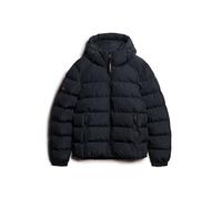 Superdry Mens Vintage Hooded Sports Puffer Jacket Quilted Navy Blue