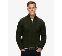 Superdry Mens Vintage Jacob Cable Knit Half Zip Jumper