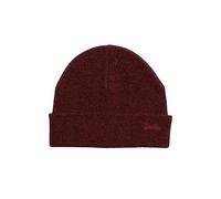 Superdry Men's Vintage Logo Classic Beanie Hat, Dark Red Grit, One Size
