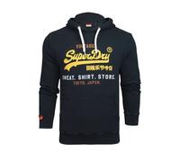 Superdry Mens 'Vintage' Relaxed Hooded Sweater Jumper, (Cali - Eclipse Navy M2014034A), XL