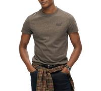 Superdry Mens Vintage Logo Embroidered T-Shirt Cocoa Brown Marl