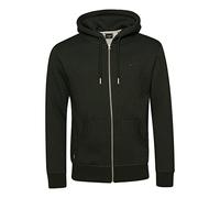 Superdry Mens Vintage Logo Embroidered Zip Hooded Jumper (Dark Olive Marl) XL