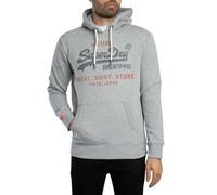 Superdry Men's Vintage Logo Heritage Relaxed Pullover Hoodie, Grey
