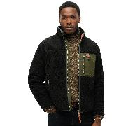 Superdry Men's Vintage Retro Full Zip Fleece Jacket, black, XL