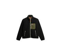 Superdry Men's Vintage Retro Full Zip Fleece Jacket, black, XL