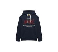 Superdry Men's Vl Heritage Relaxed Hood Sweater, Trench Navy Marl, M