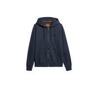 Superdry Essential Logo Washed Zip Hoodie, Eclipse Navy