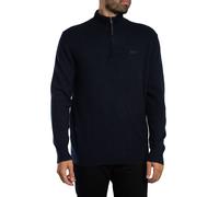 Wool Blend Half Zip Jumper Charred Navy Marl XXL