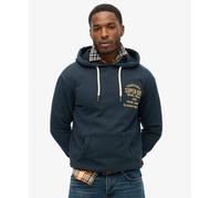 Superdry Mens Workwear Flock Chest Graphic Hoodie