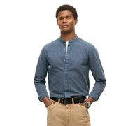 Superdry Merchant Indigo Grandad Long Sleeve Shirt