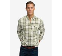Superdry Merchant Lite Check Shirt, Green, Size M, Men Green