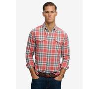 Superdry Merchant Lite Check Shirt, Orange, Size Xl, Men Orange
