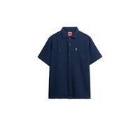 Superdry Merchant Textured Short Sleeve Shirt XL Blue