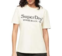 Superdry Metallic Venue Relaxed Short Sleeve T-shirt Beige L Women
