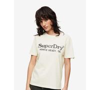 Superdry Metallic Venue short sleeve white black women's t-shirt - S