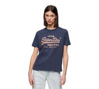 Superdry Metallic Vl Relaxed Short Sleeve T-shirt Blue 2XS Woman