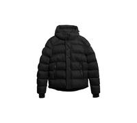 Men's Superdry Men's Hooded Microfibre Sport Puffer Black - Size: Regular/40