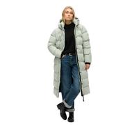 Superdry Microfibre Longline Puffer Jacket Grey M Woman