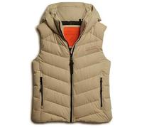 Women's sleeveless microfiber hooded down jacket Superdry Beige XS
