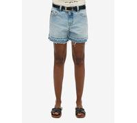 Superdry Mid Rise Cut Off Shorts, Blue, Size 26, Women Blue