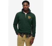 Superdry Neon Half Zip Sweatshirt, Dark Green, Size L, Men Dark Green