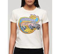 Superdry Neon Motor Graphic Fitted Short Sleeve T-shirt White 2XS Woman