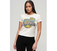Superdry Neon Motor Graphic Fitted Short Sleeve T-shirt White S Woman