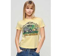 Superdry Neon Motor Graphic Fitted Short Sleeve T-shirt Yellow 2XS Woman