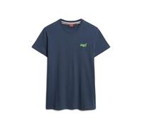 Superdry Essential Logo Embroidered Short Sleeve T-Shirt XL, Lauren Navy/Fluro Lime, XL