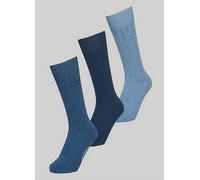 Superdry Organic Cotton Unisex Core Rib Crew Sock 3 Pack Bright Blue Marl