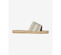 Superdry Overlay Logo white beige women's sandals - 37